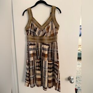 Plenty by Tracy Reese Brown and Cream Plaid Midi Dress